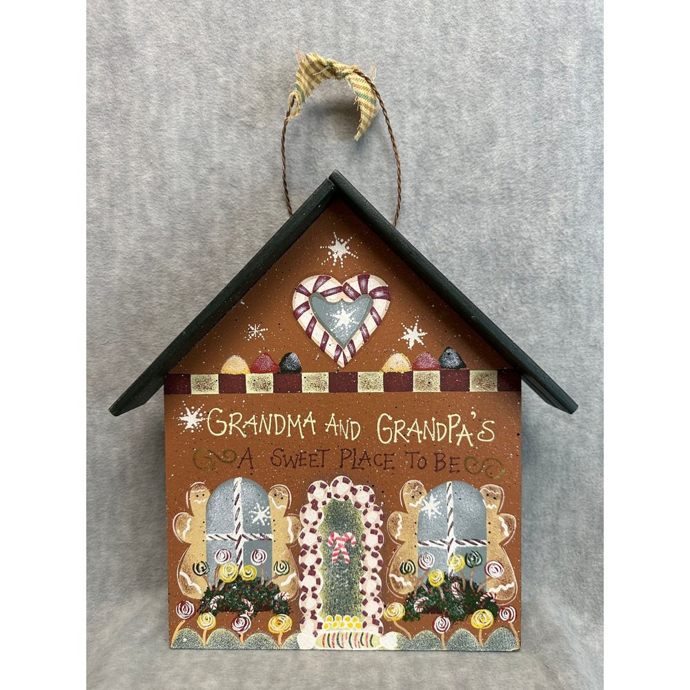 Gingerbread House Wall Decor Grandma Grandpa Sweet Place Painted Wooden Sign